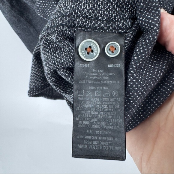 Ted Baker London Gray Button Down Polo Shirt - Picture 6 of 7